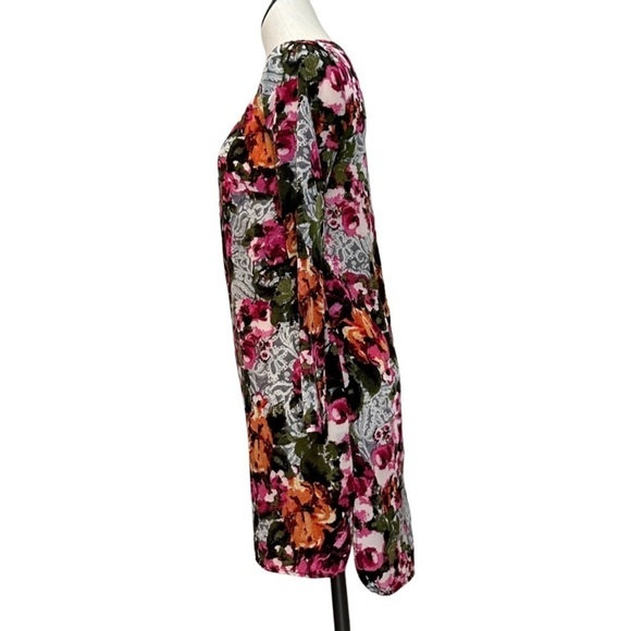 WAYF Pixelated Paisley Long Sleeve Floral Shift Dress, size XS - Picture 4 of 10